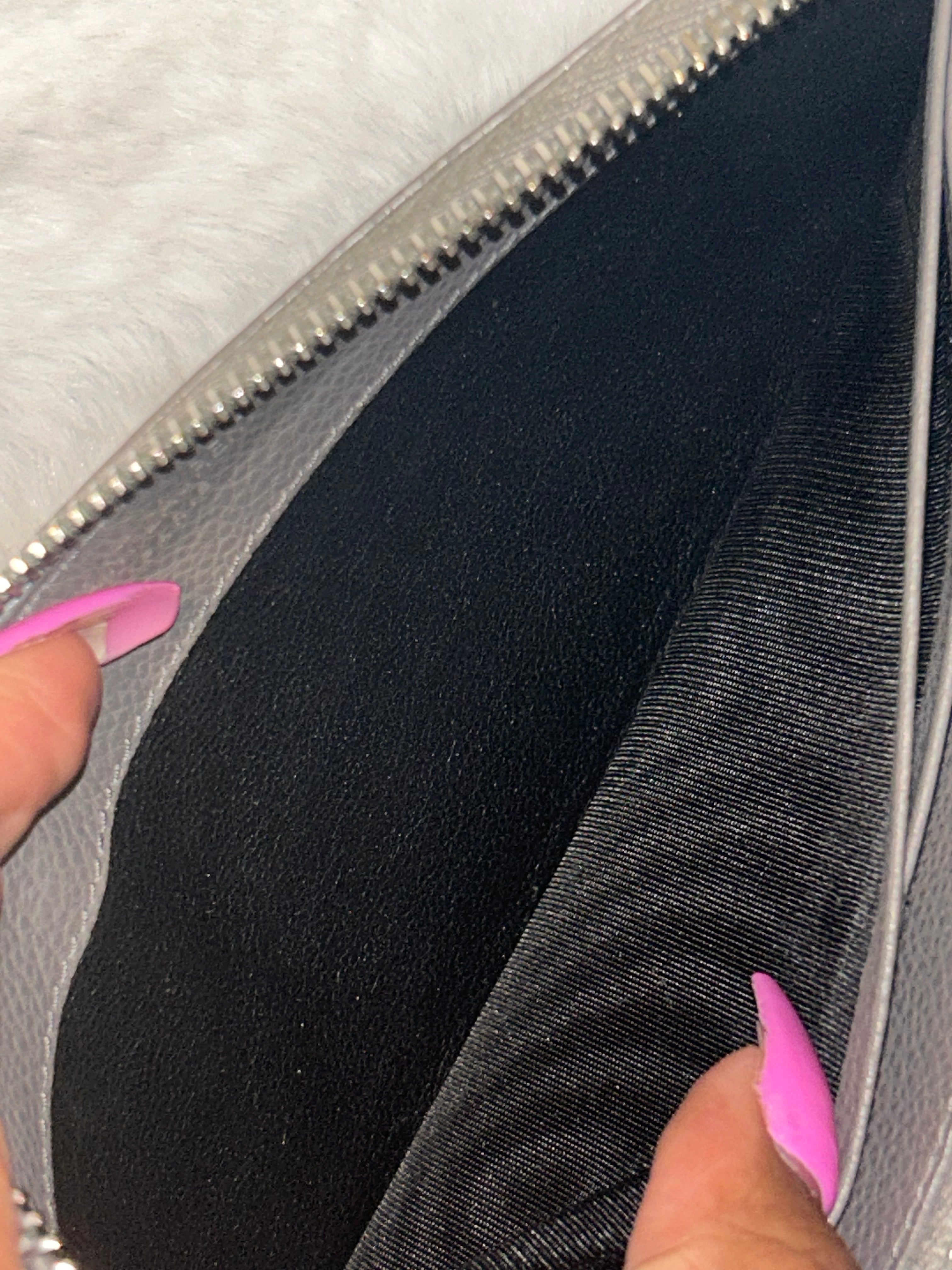 YSL Gray Zippy Wallet