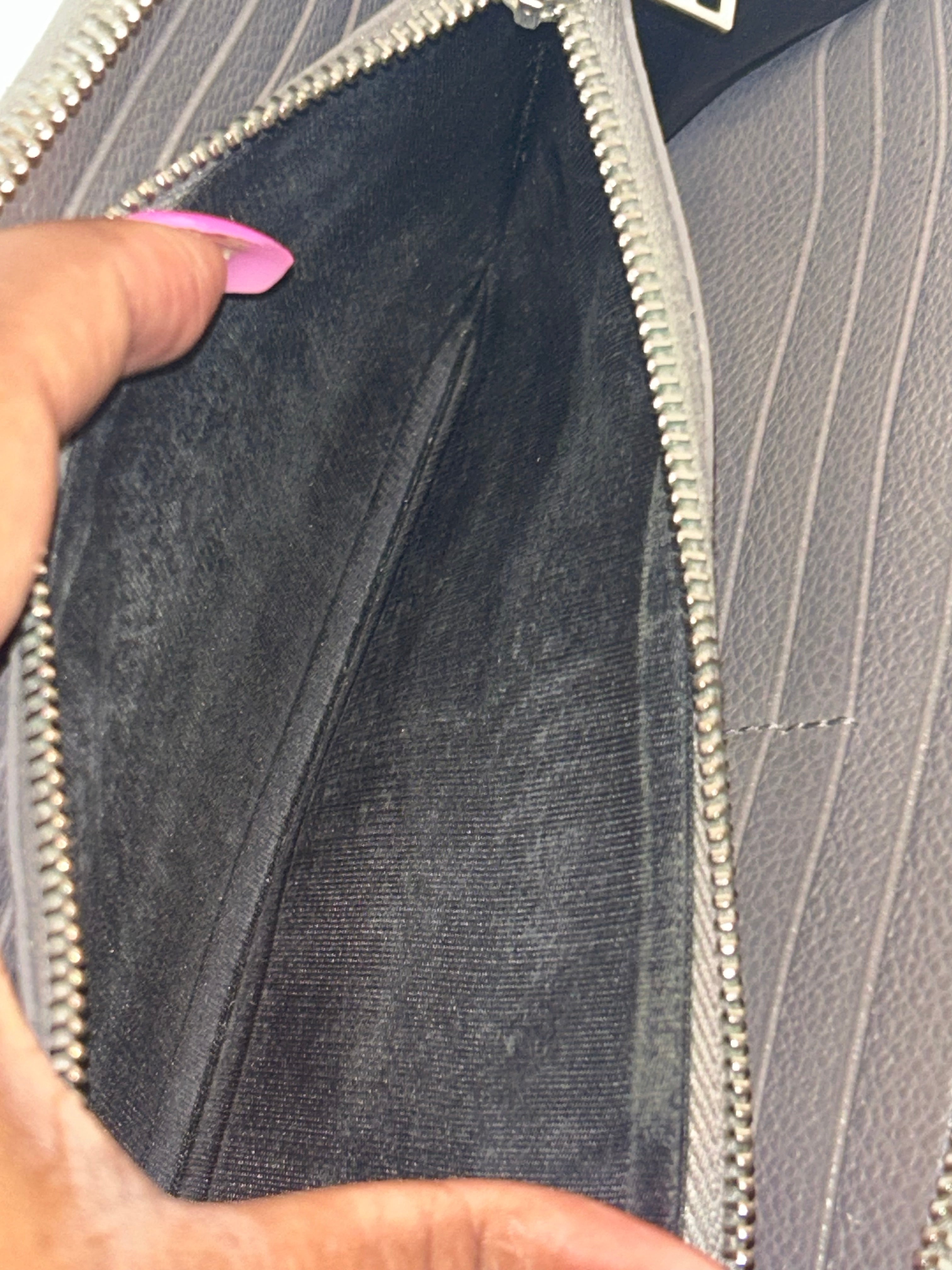 YSL Gray Zippy Wallet