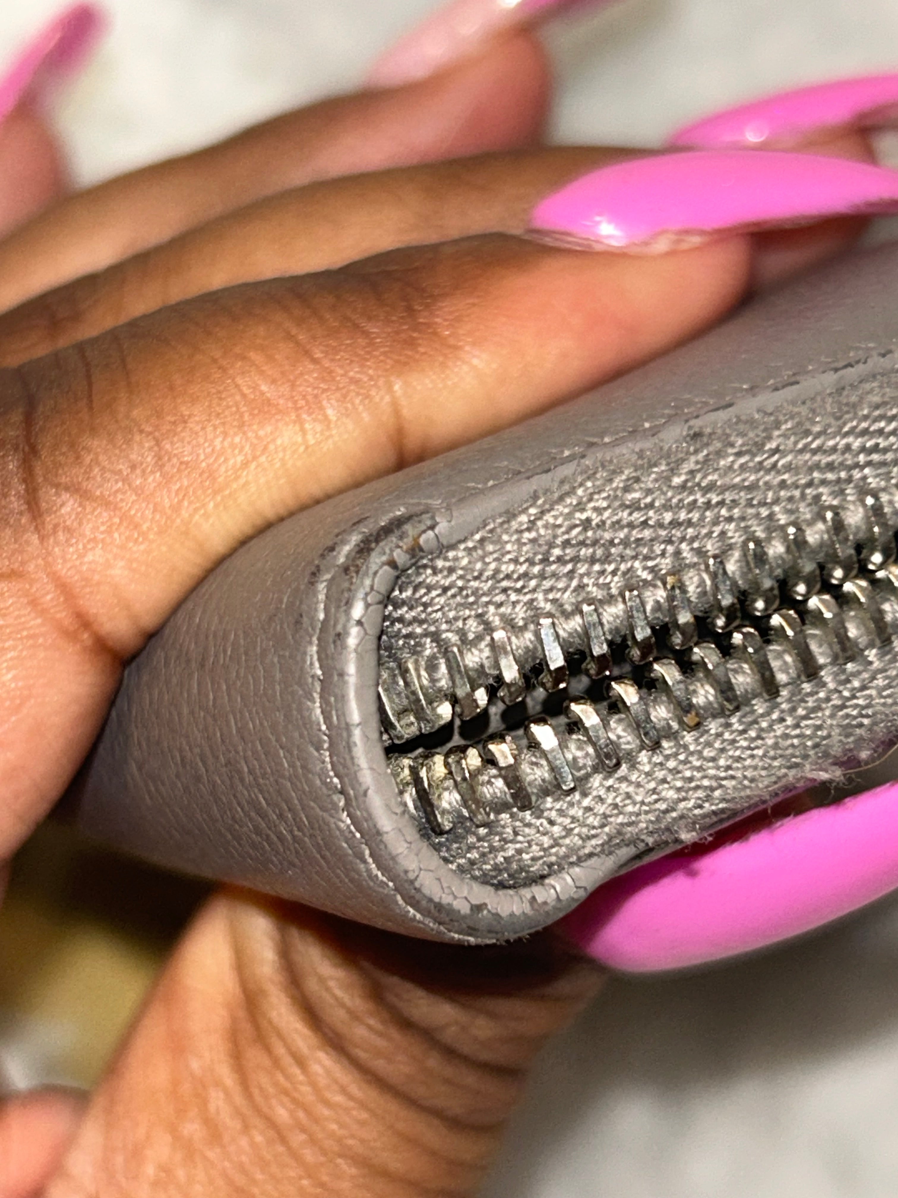 YSL Gray Zippy Wallet
