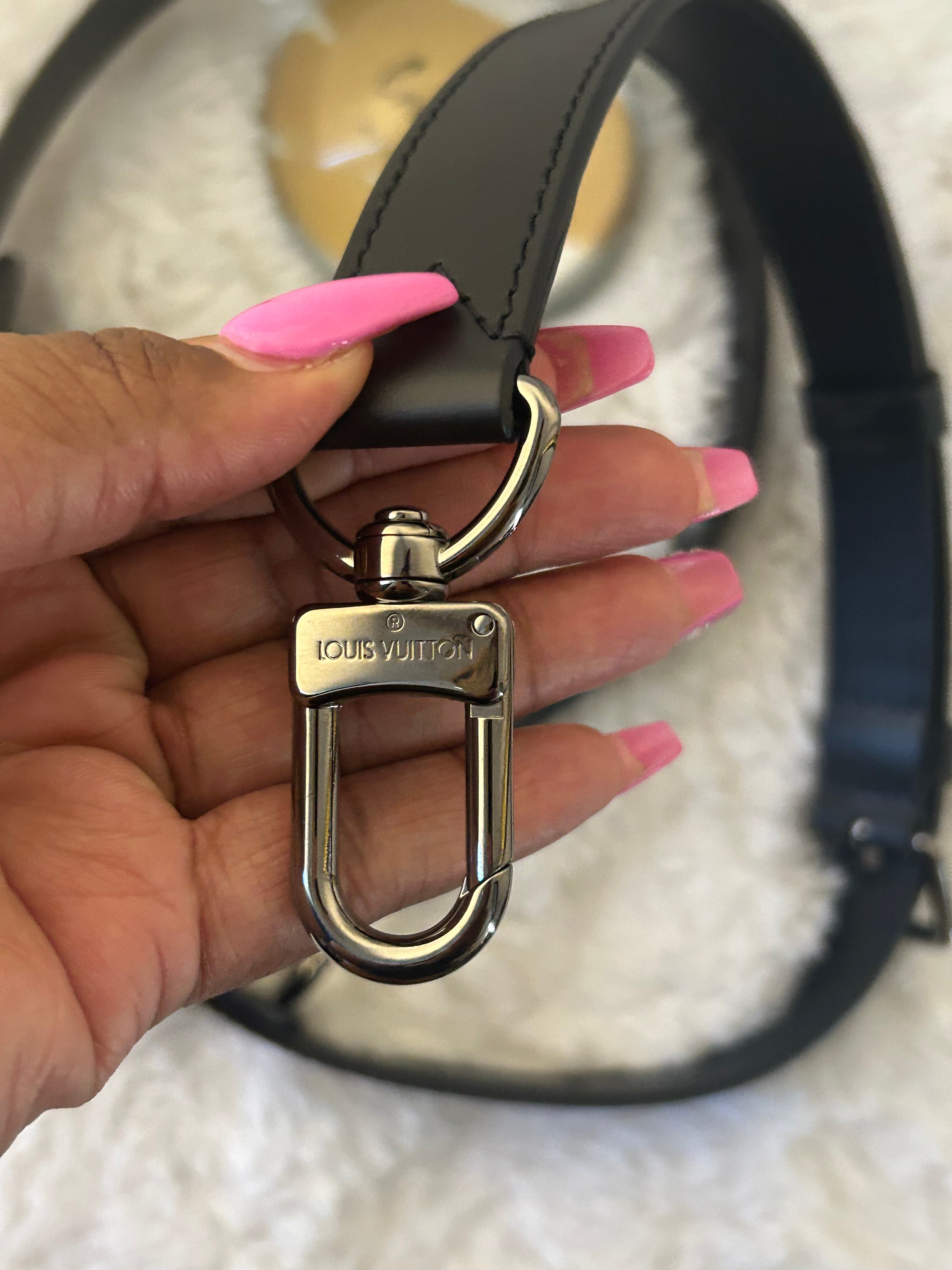 LV Black Leather Bando Strap