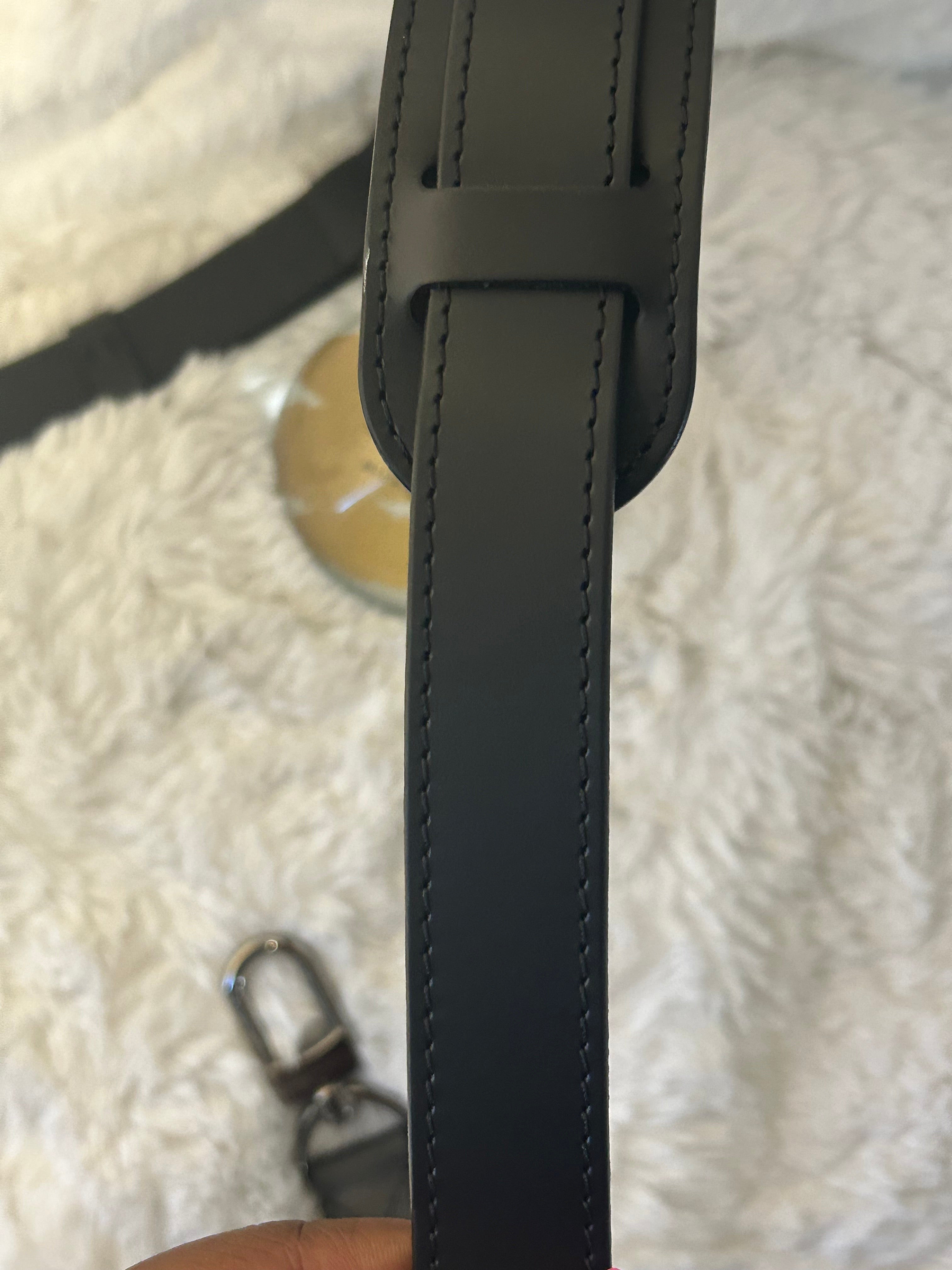 LV Black Leather Bando Strap