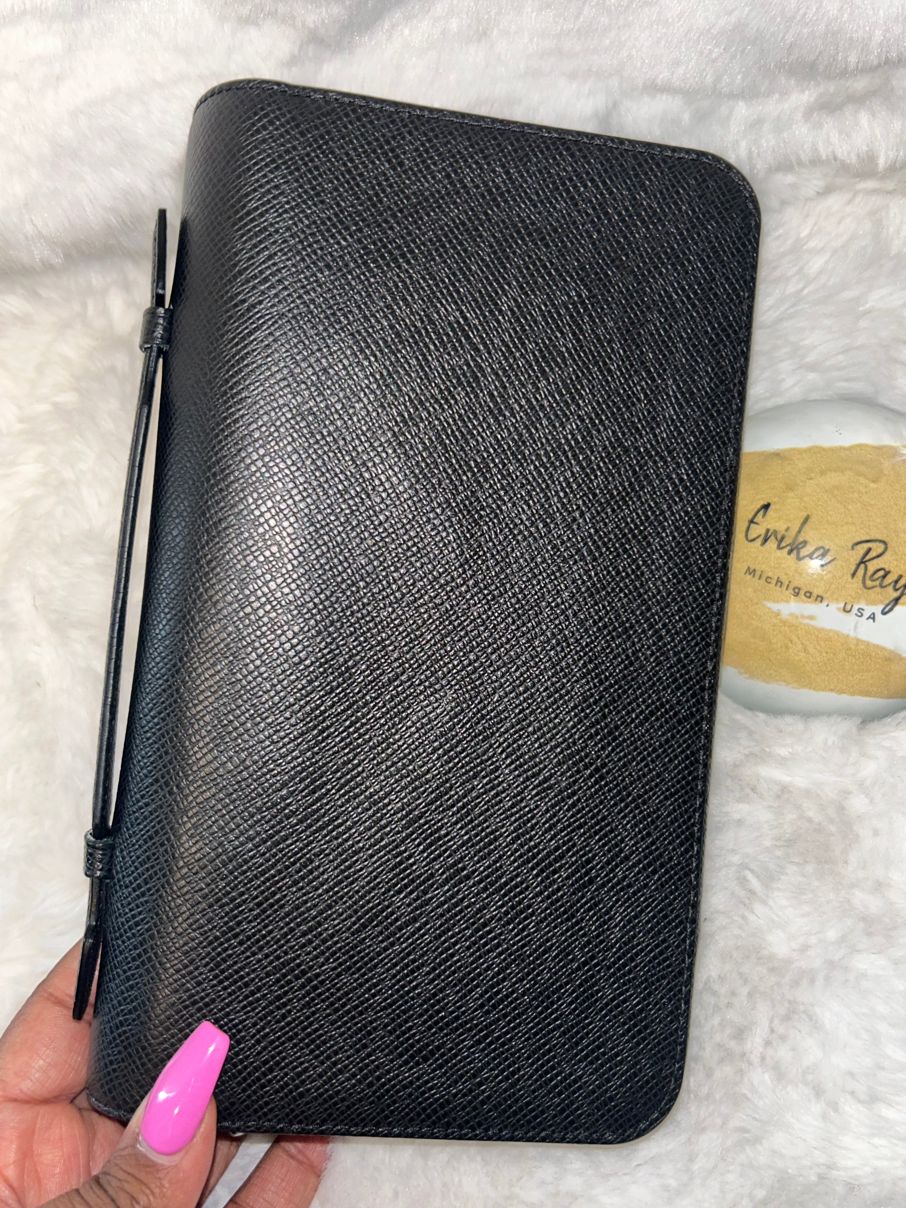 LV Black Taiga Organizer Wallet