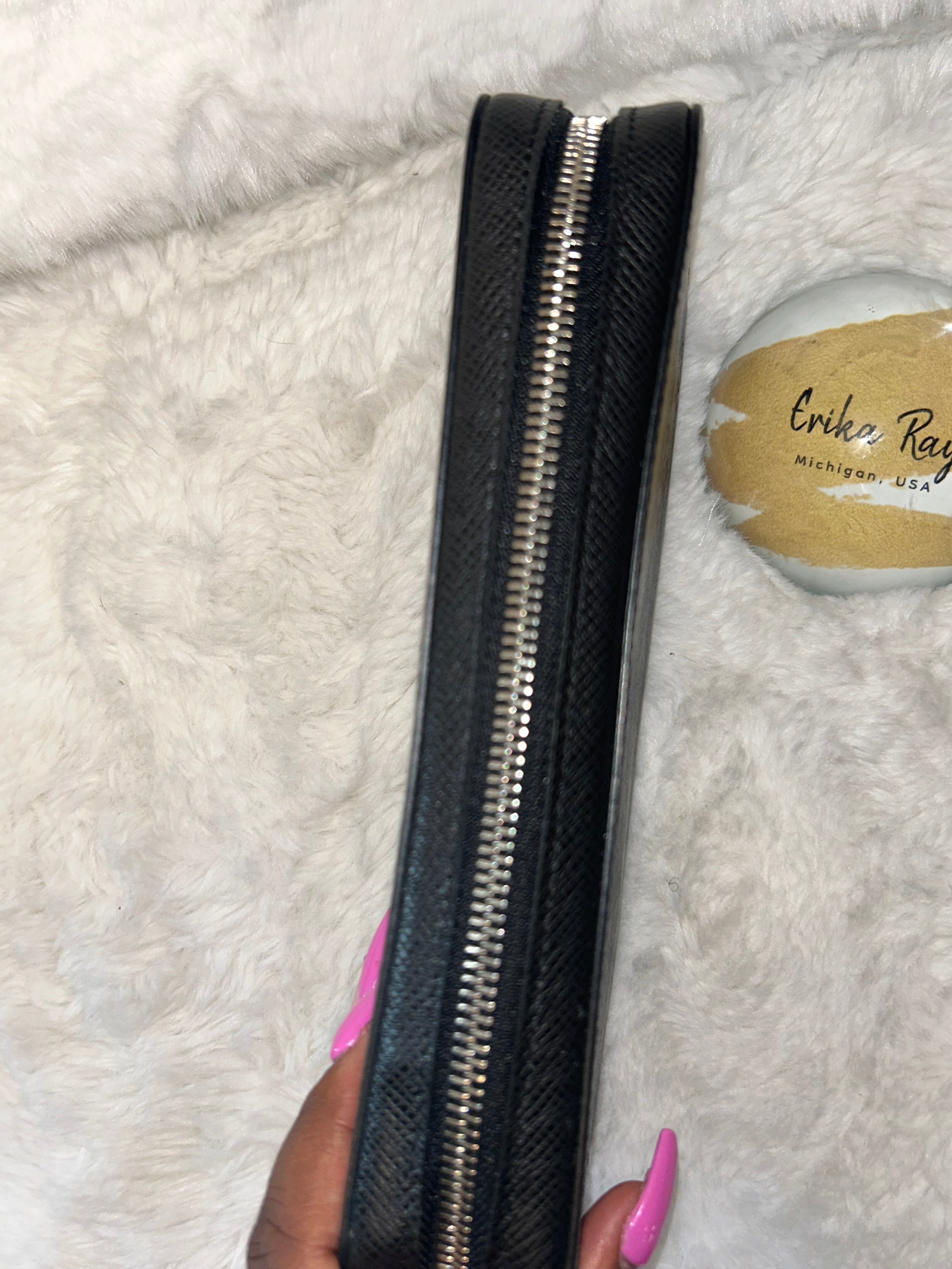 LV Black Taiga Organizer Wallet