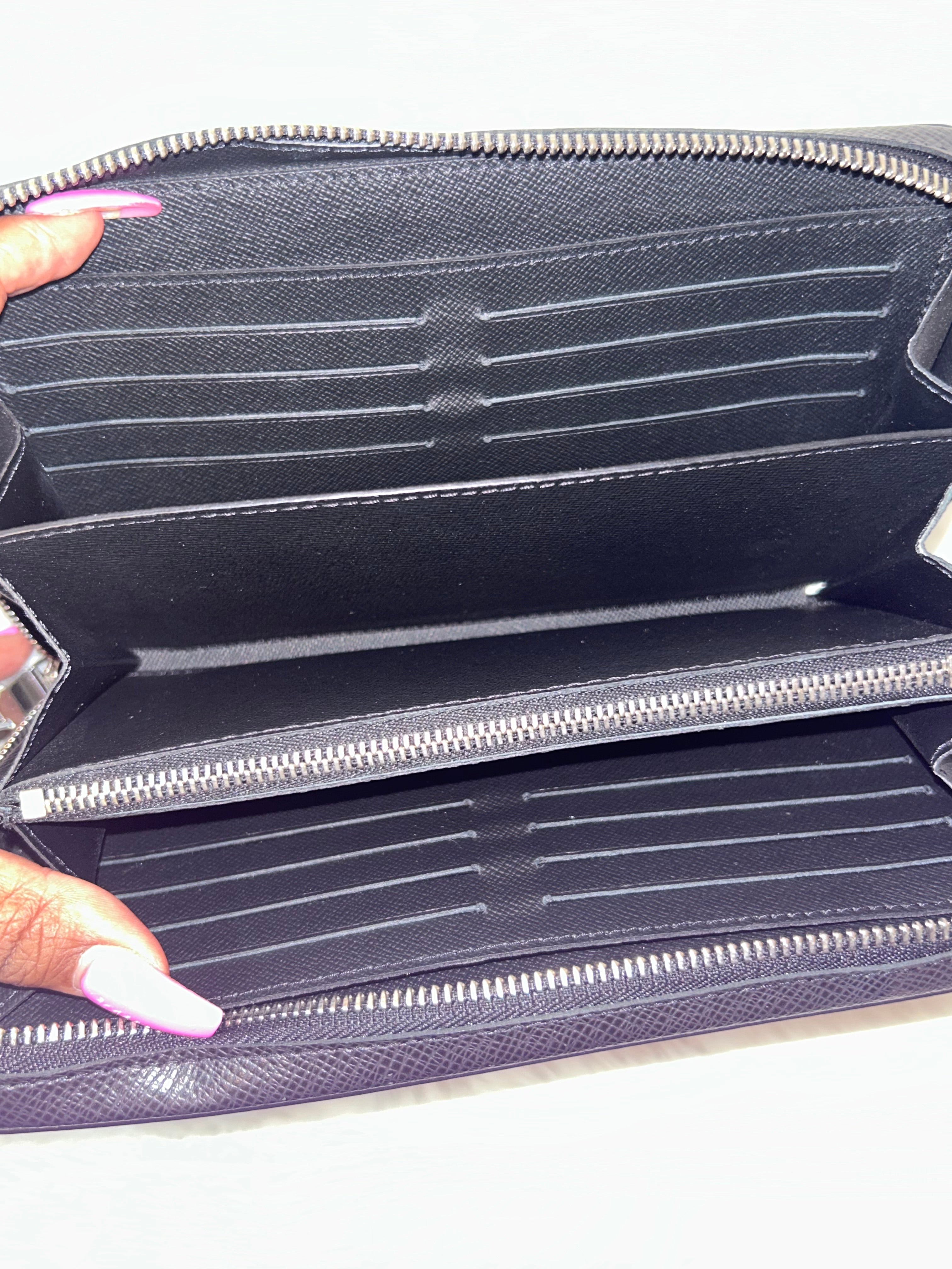 LV Black Taiga Organizer Wallet