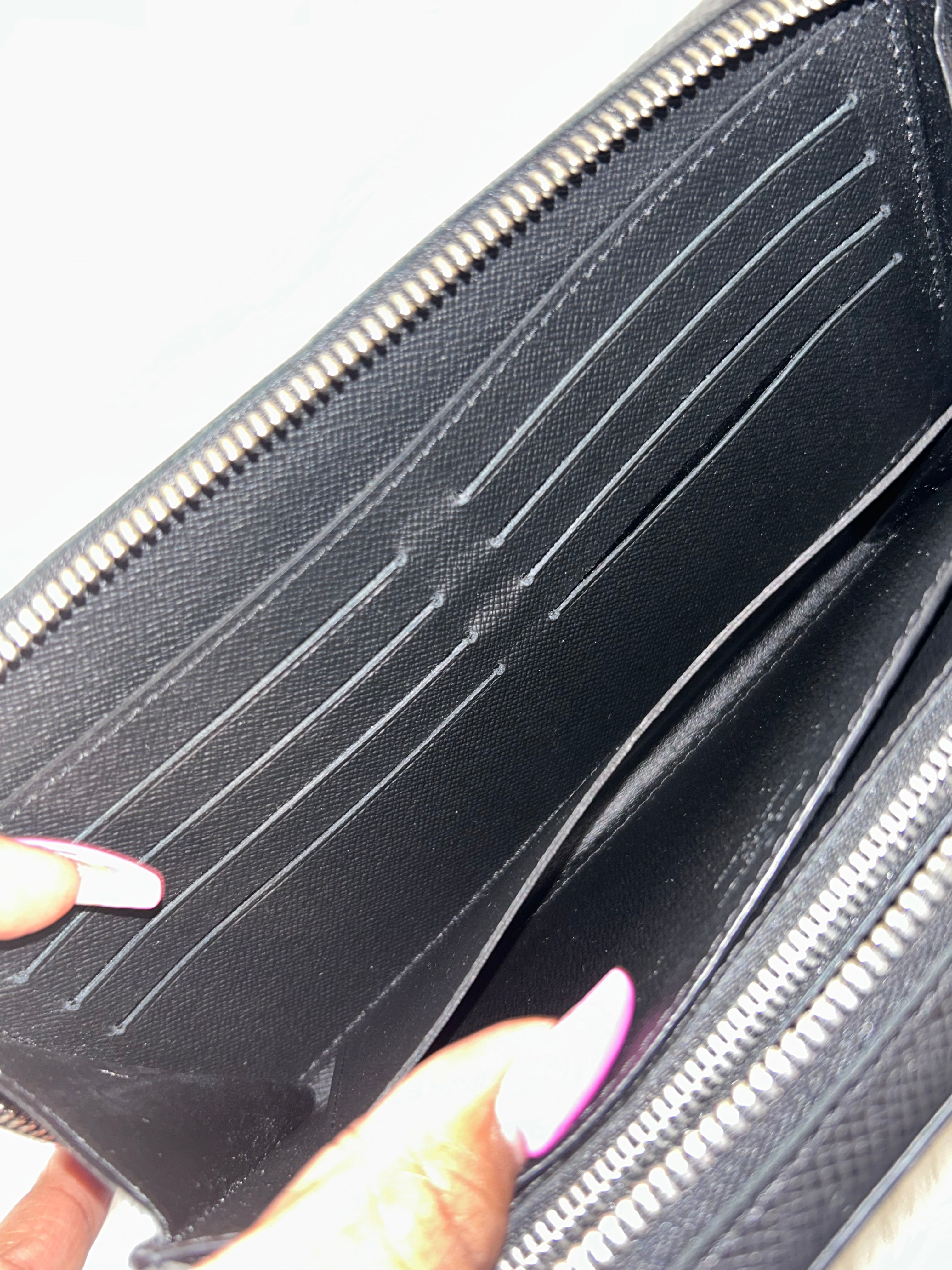 LV Black Taiga Organizer Wallet