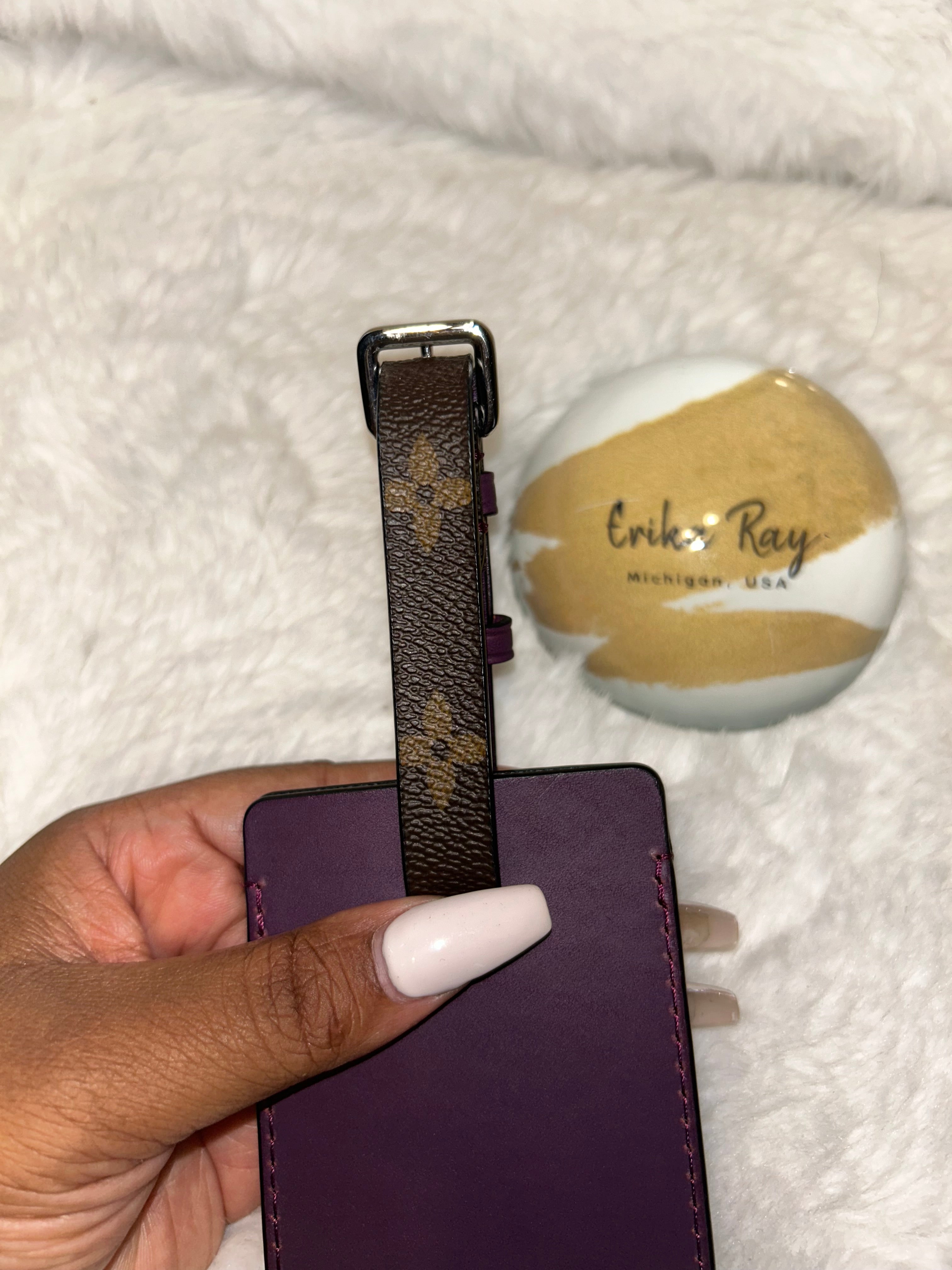 LV Purple Luggage Tag- RARE