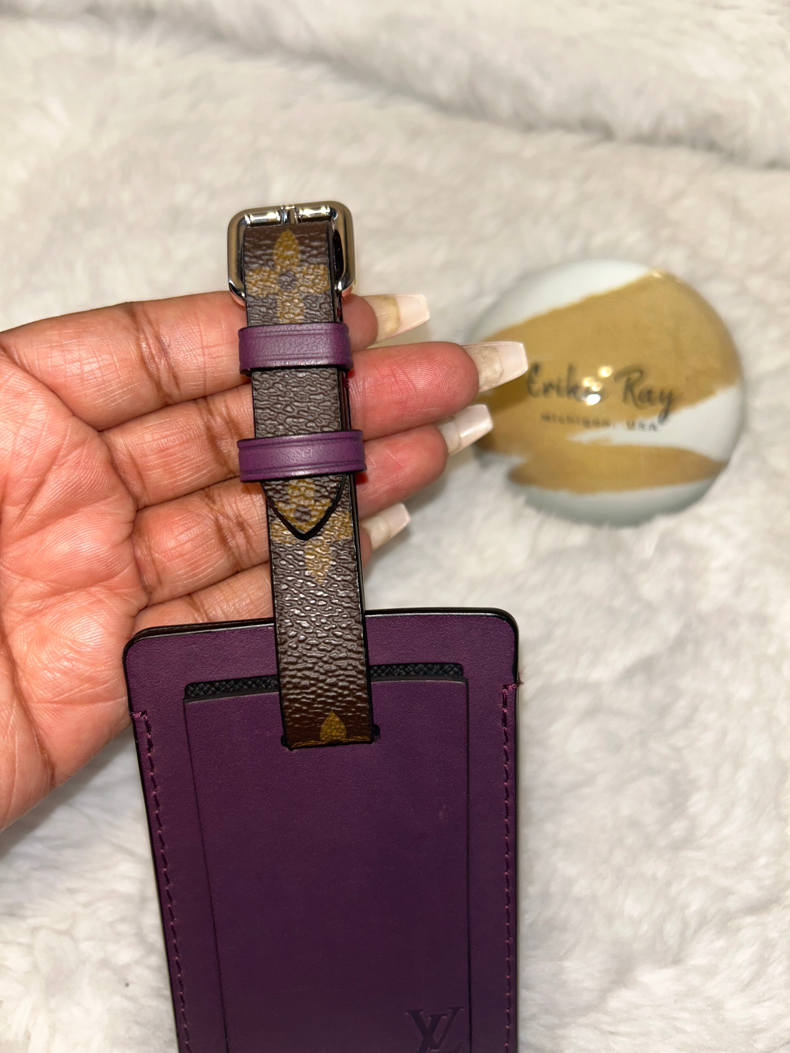 LV Purple Luggage Tag- RARE