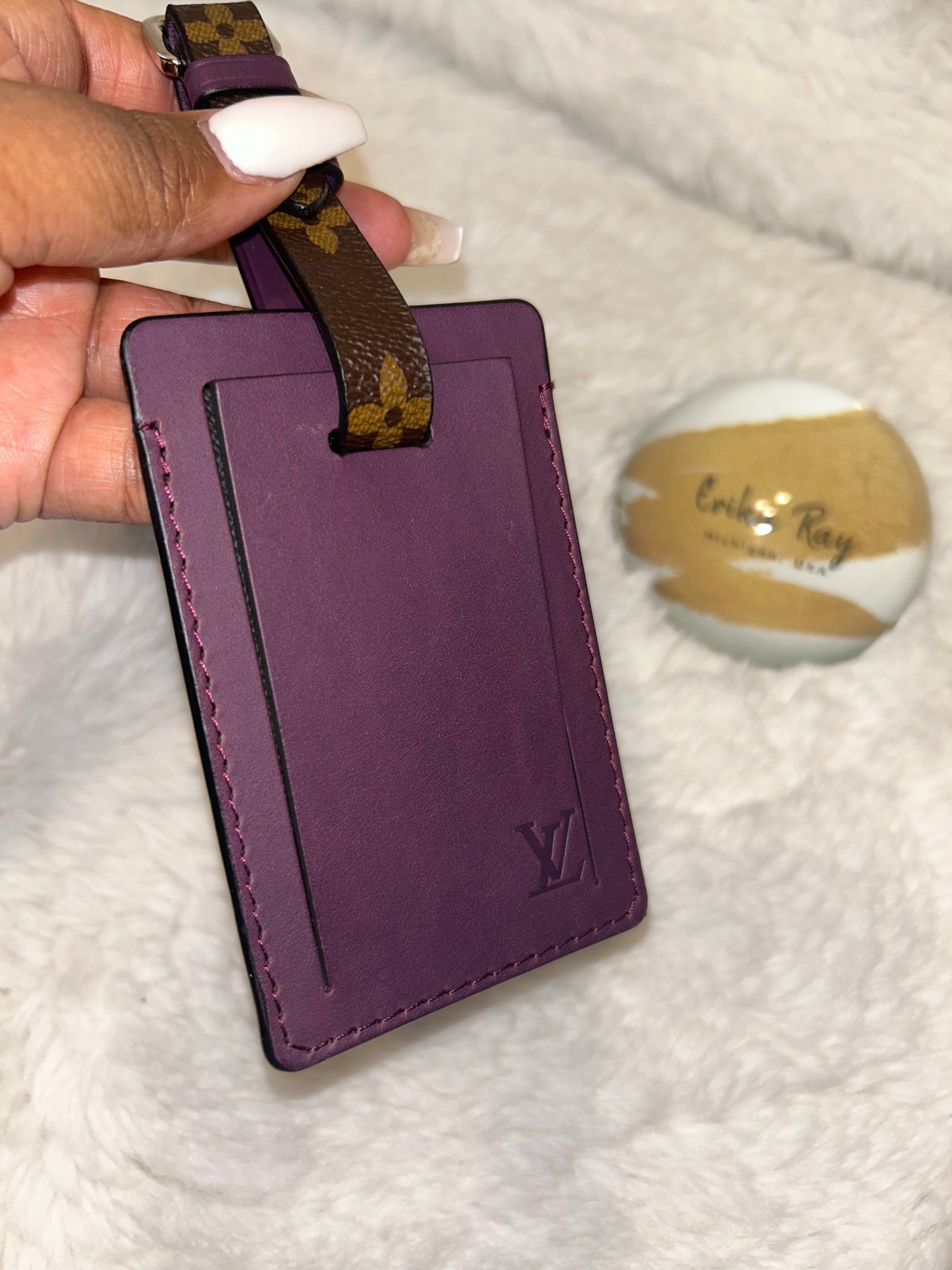 LV Purple Luggage Tag- RARE