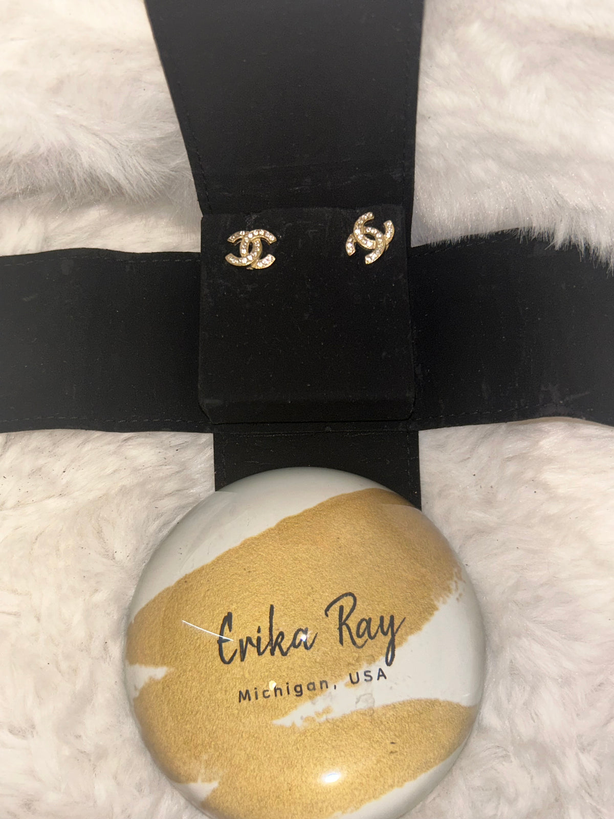 Chanel CC Stud Earrings