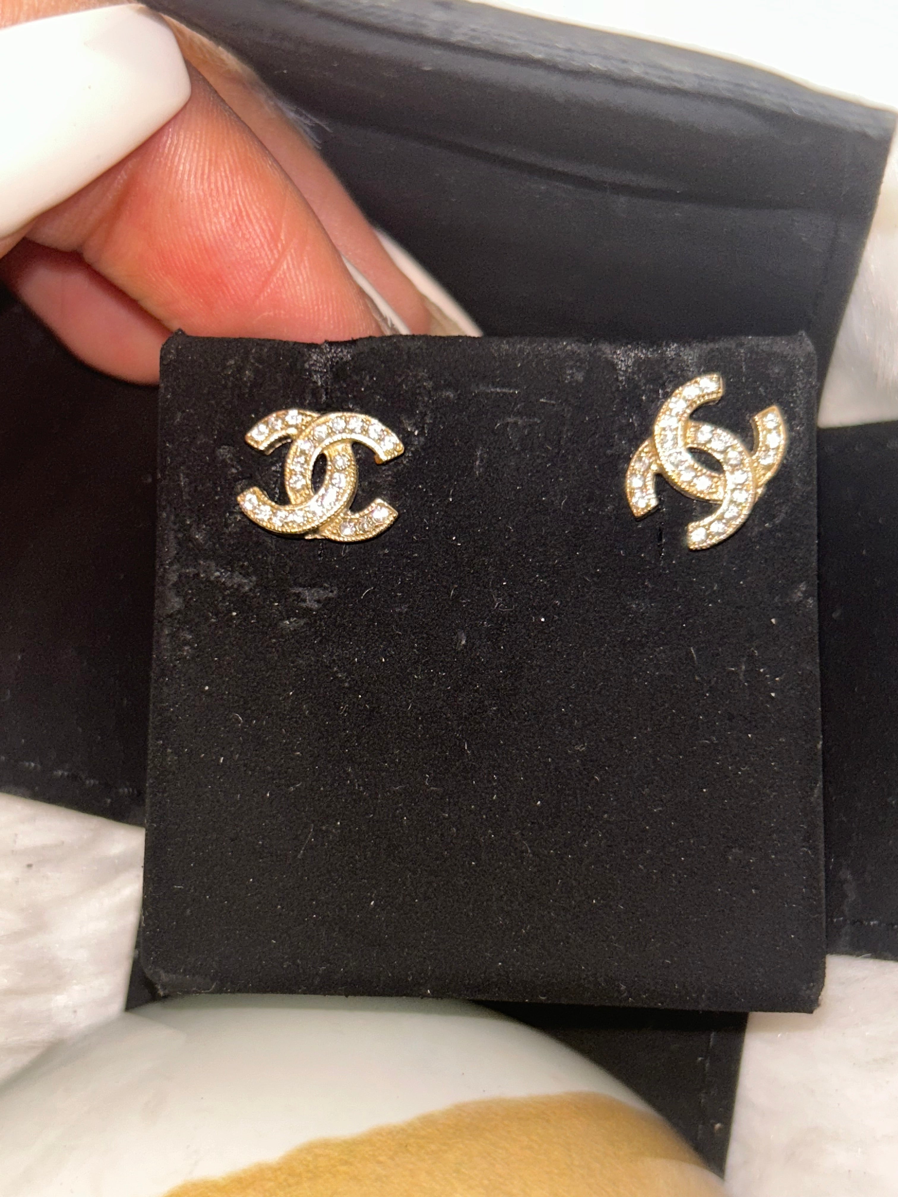 Chanel CC Stud Earrings