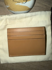 Fendi Tan Leather Logo Card Wallet