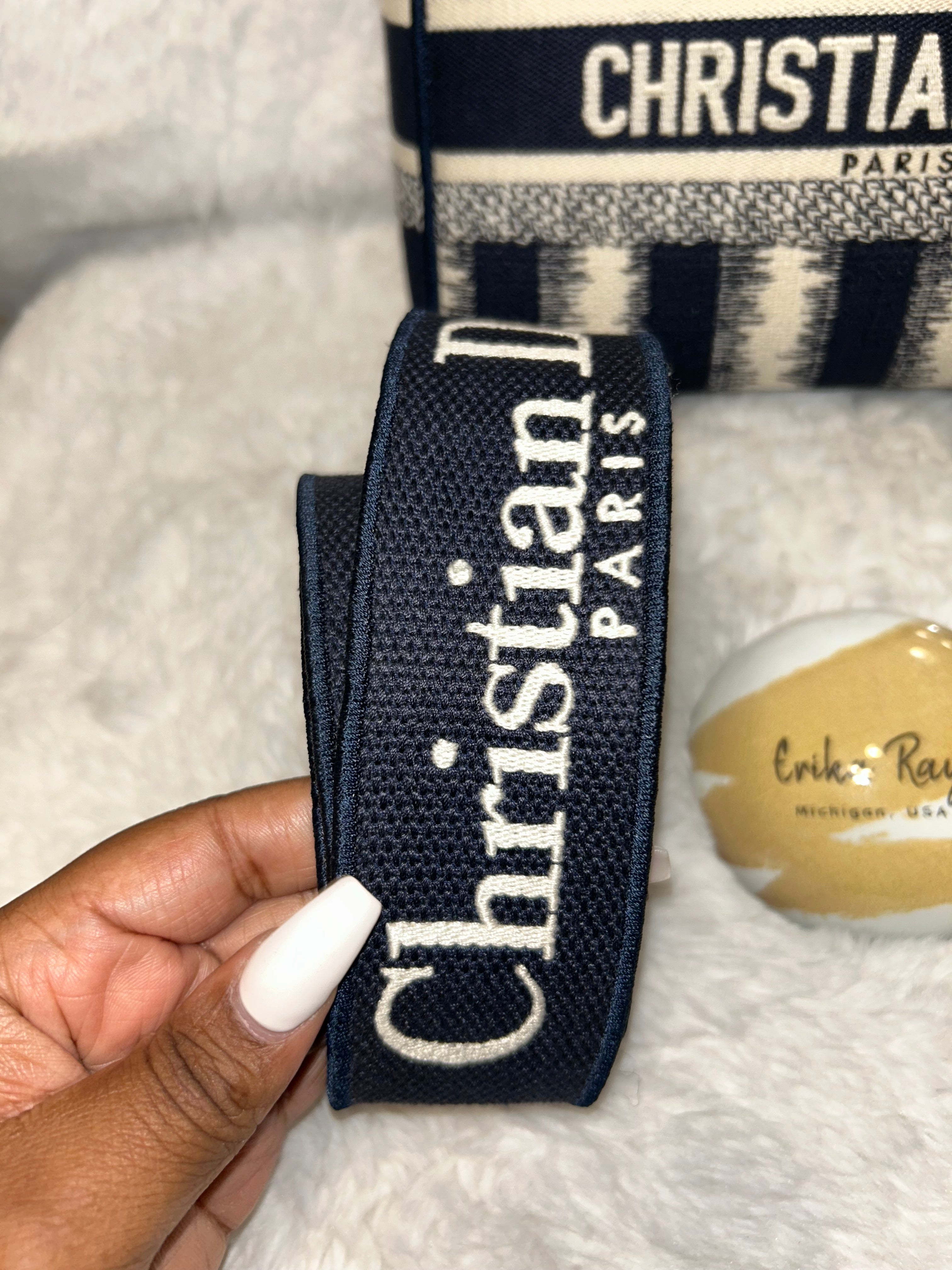 Christian Dior Medium Lady D-Lite Striped Bag