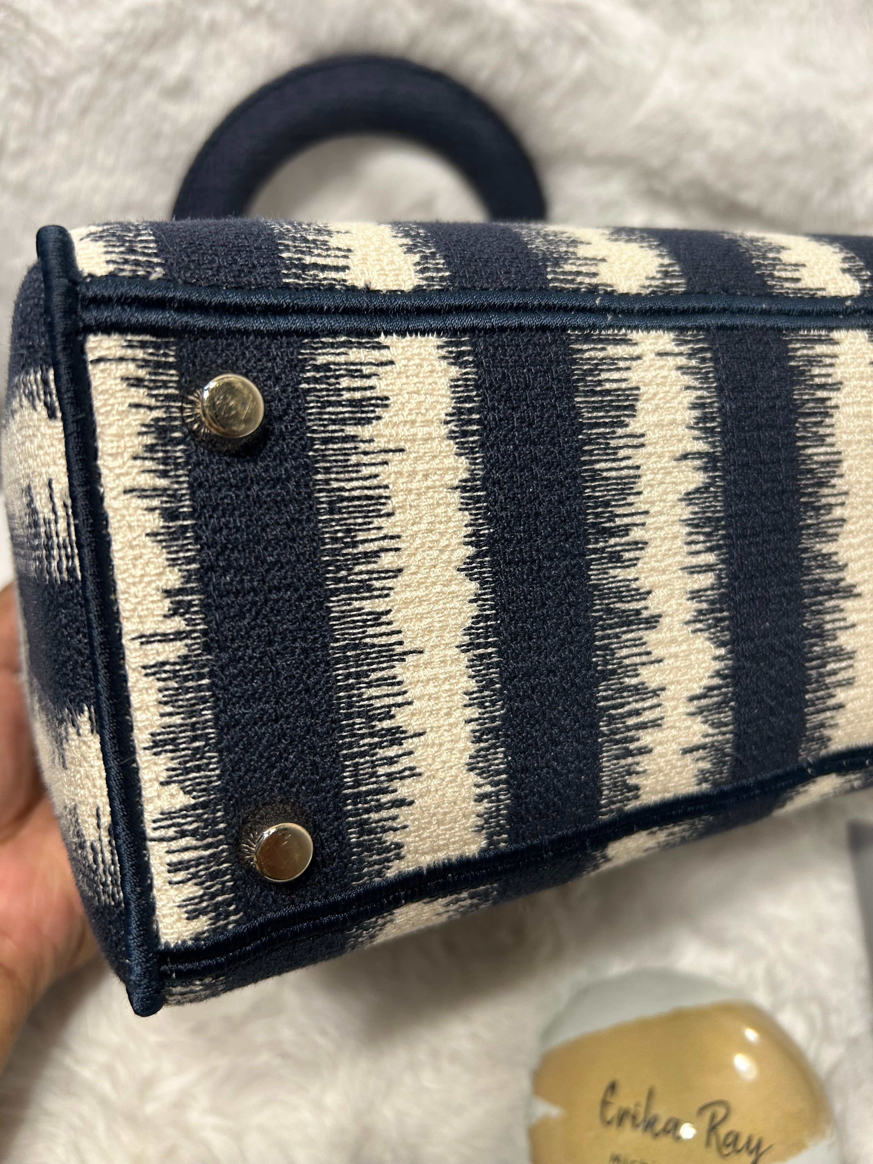 Christian Dior Medium Lady D-Lite Striped Bag