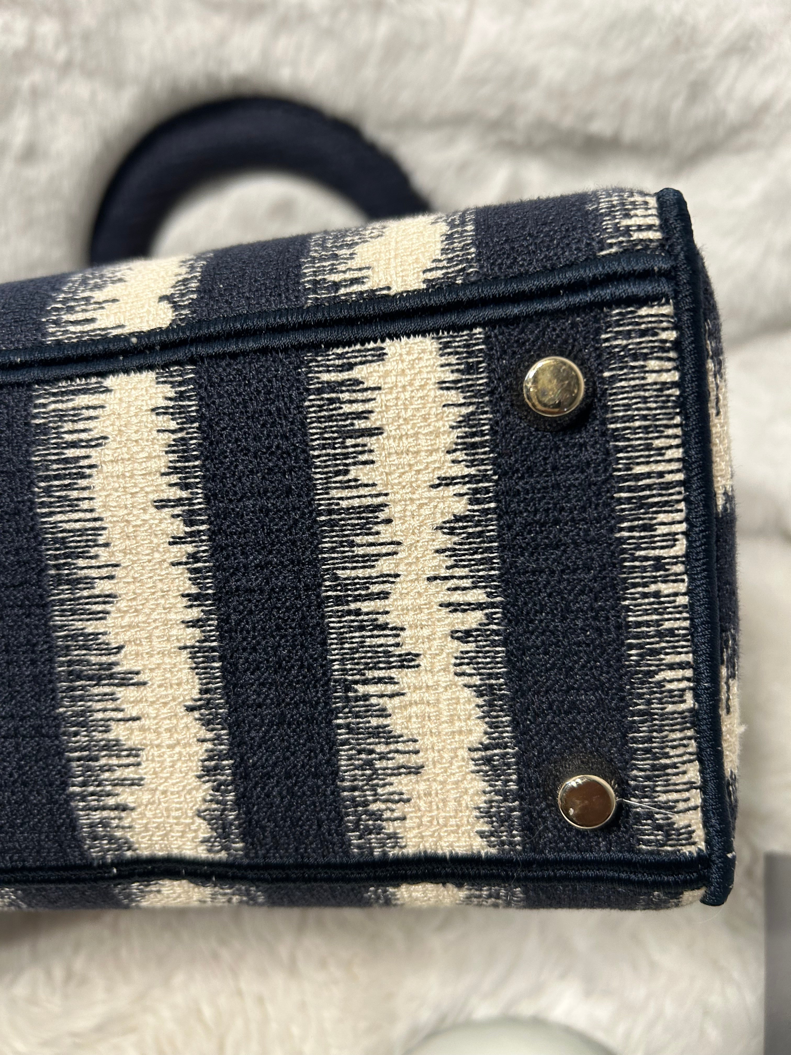 Christian Dior Medium Lady D-Lite Striped Bag