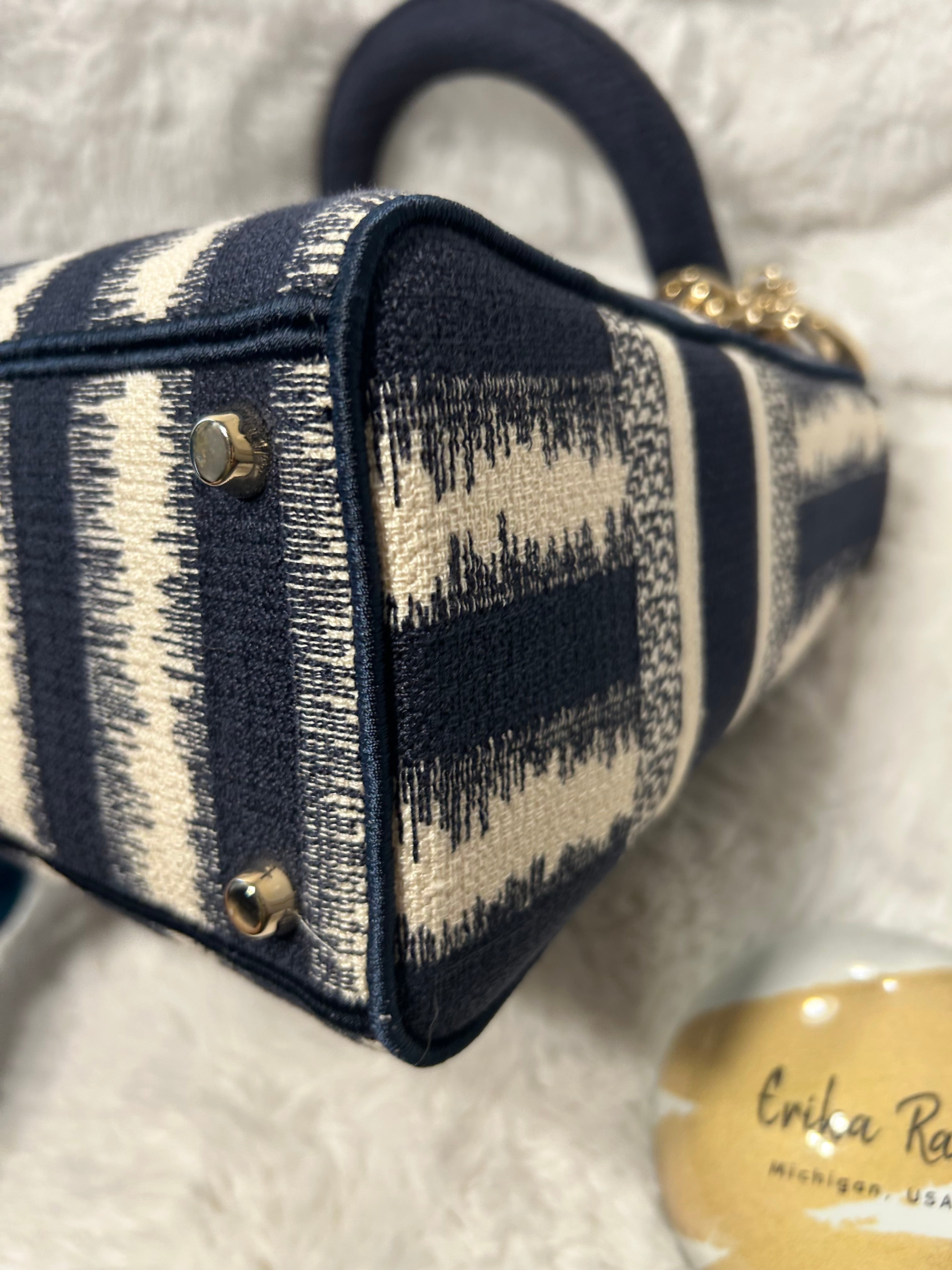Christian Dior Medium Lady D-Lite Striped Bag