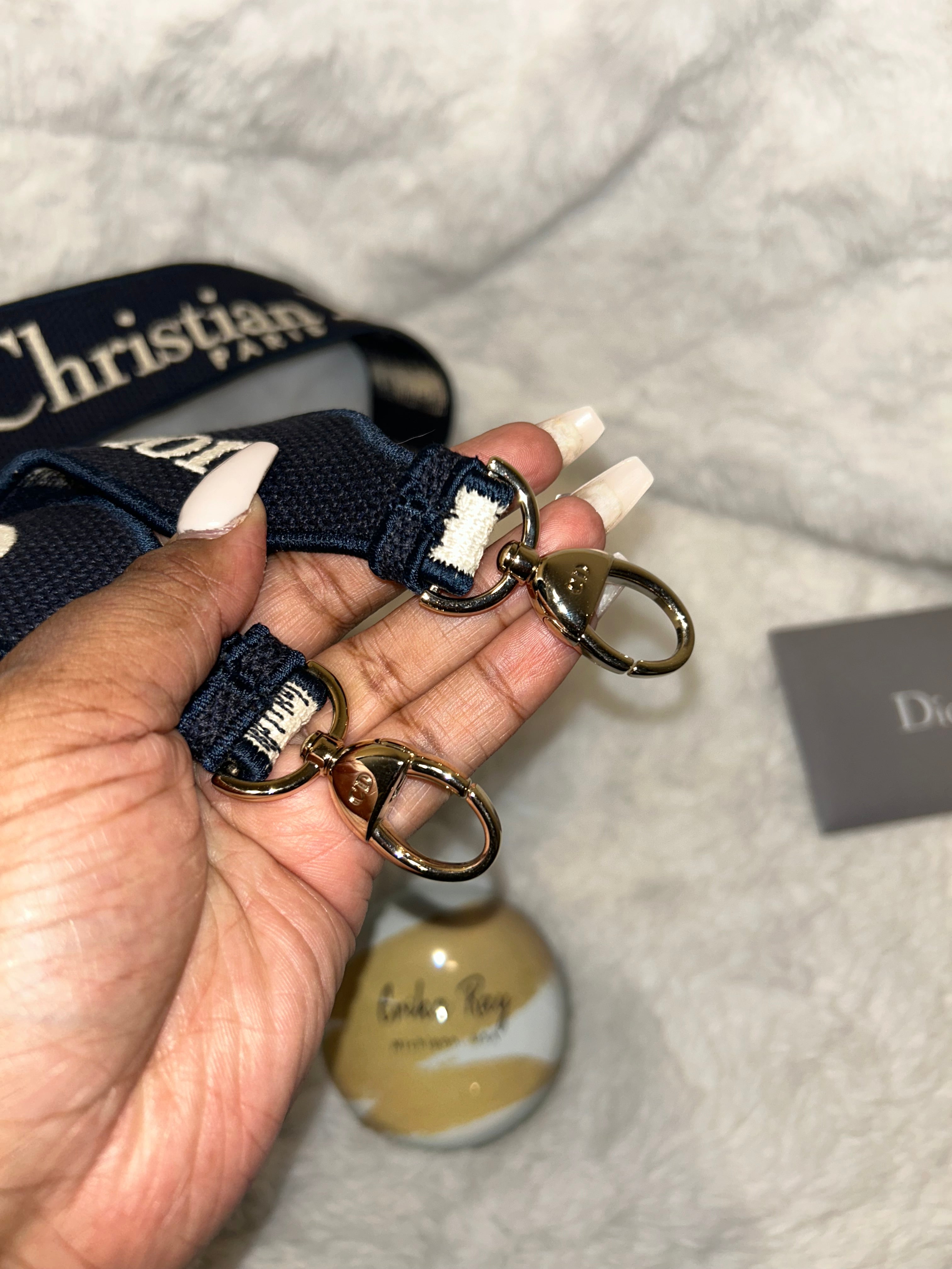 Christian Dior Medium Lady D-Lite Striped Bag