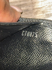 LV Black Taiga Long Wallet