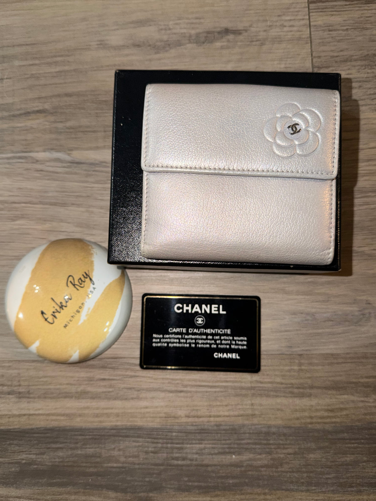 Chanel Camellia Silver Bifold Wallet