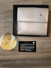 Chanel Camellia Silver Bifold Wallet