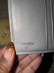 Chanel Camellia Silver Bifold Wallet