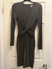 Michael Kors Black & Gold Striped Dress