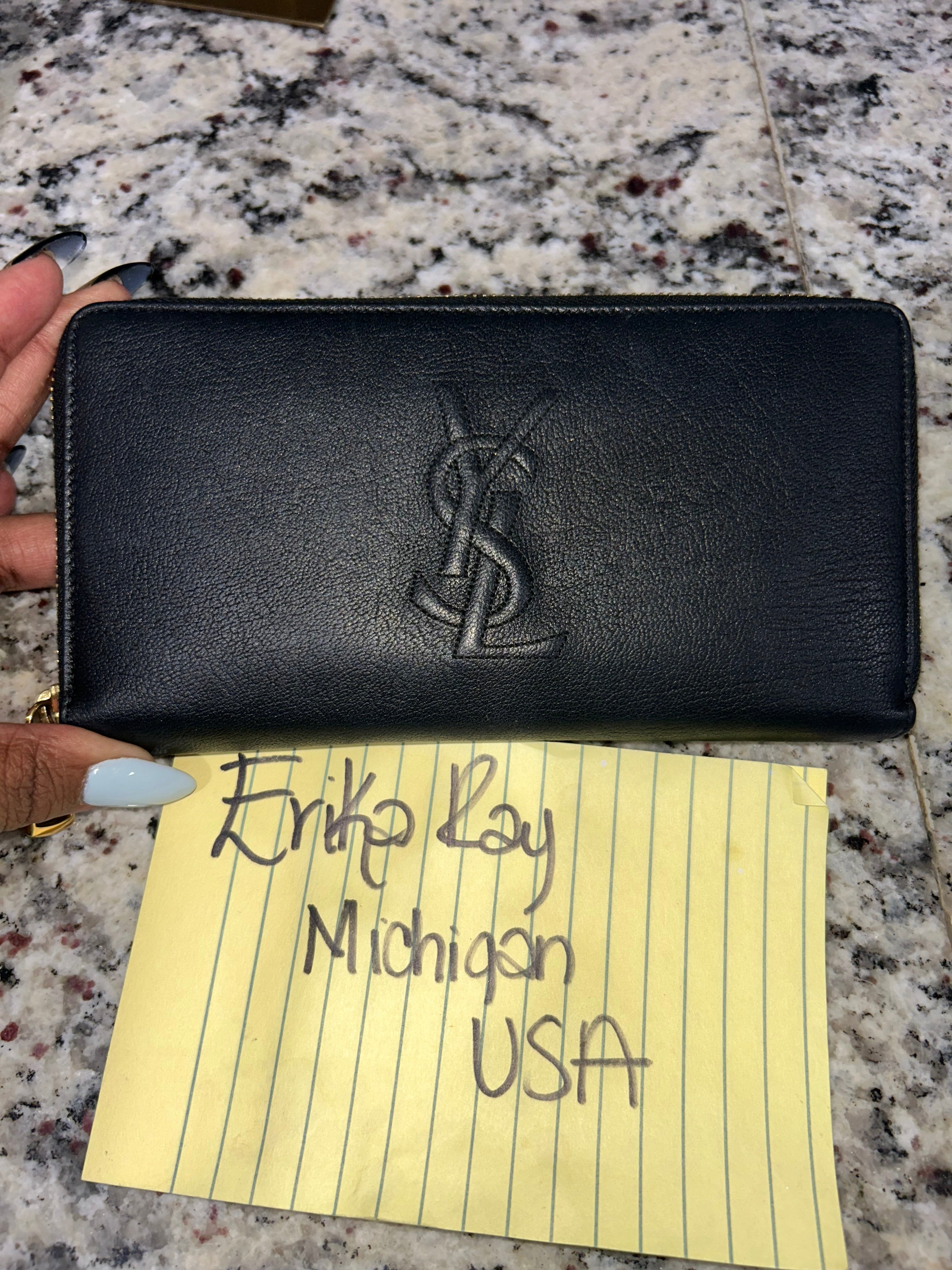 YSL Black OTL Portefeuille Zippy Wallet