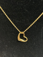 Tiffany &Co Gold 18K Open Heart Necklace