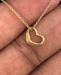Tiffany &Co Gold 18K Open Heart Necklace