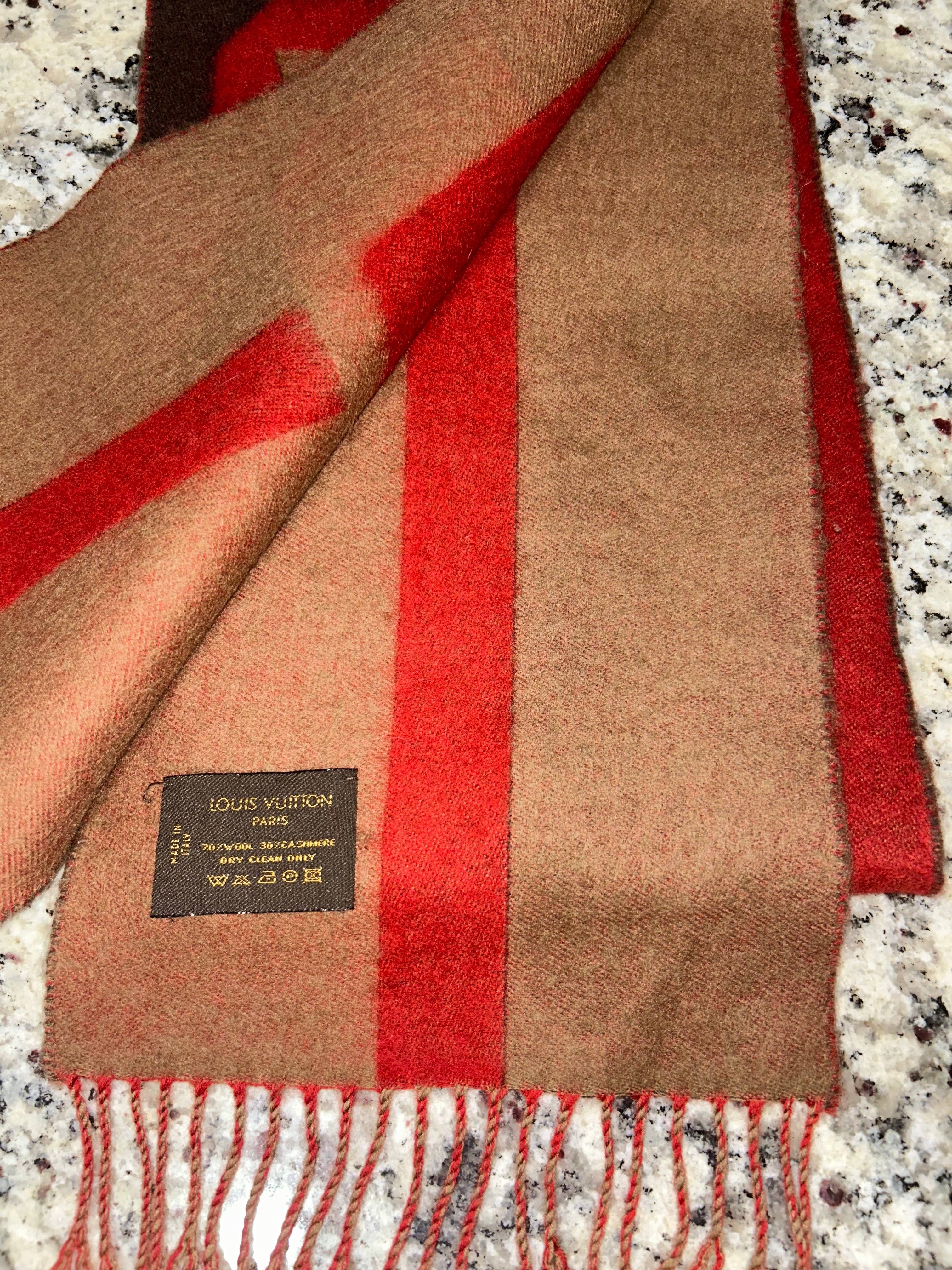 LV Striped Tricolor Scarf