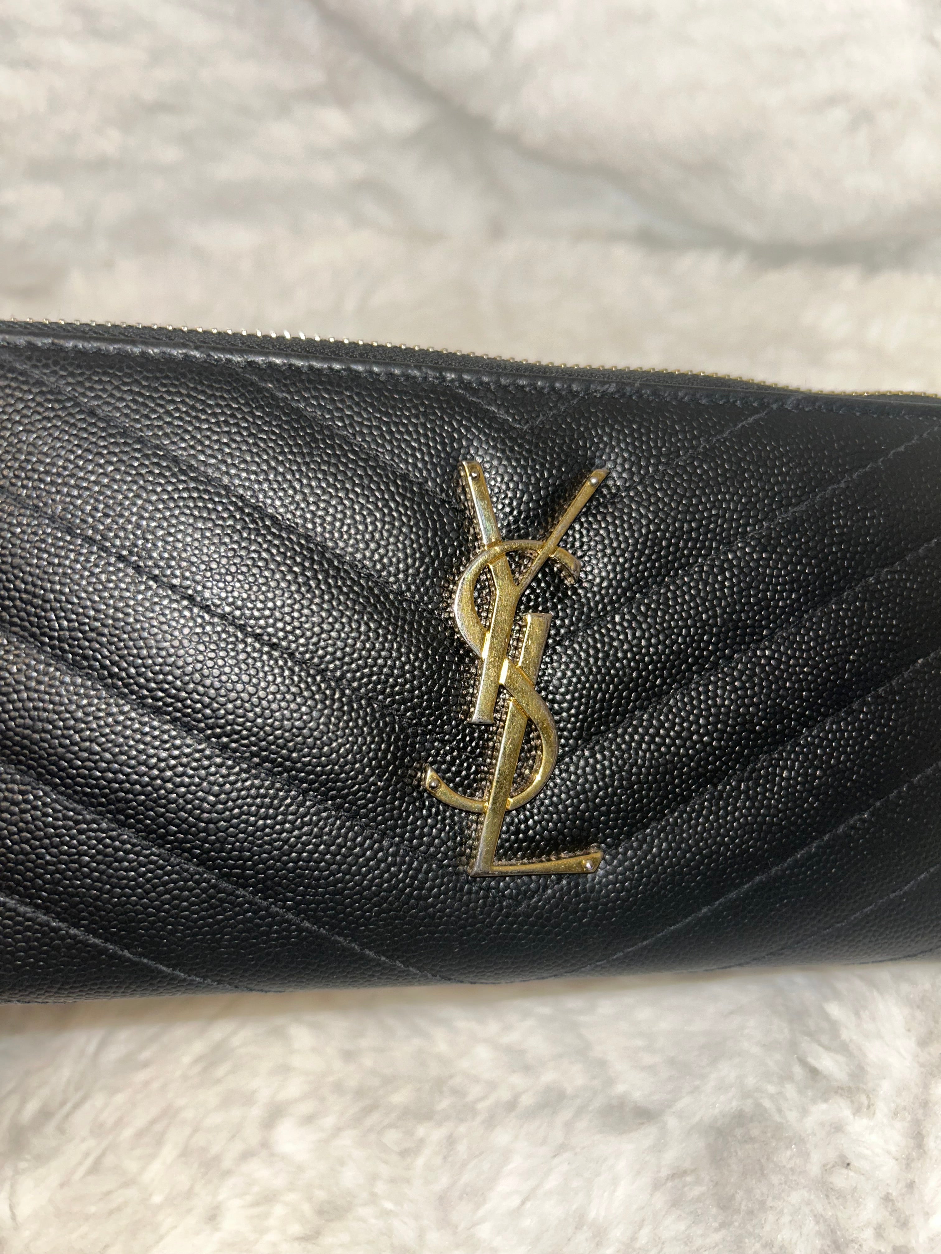 YSL Black Zippy Wallet