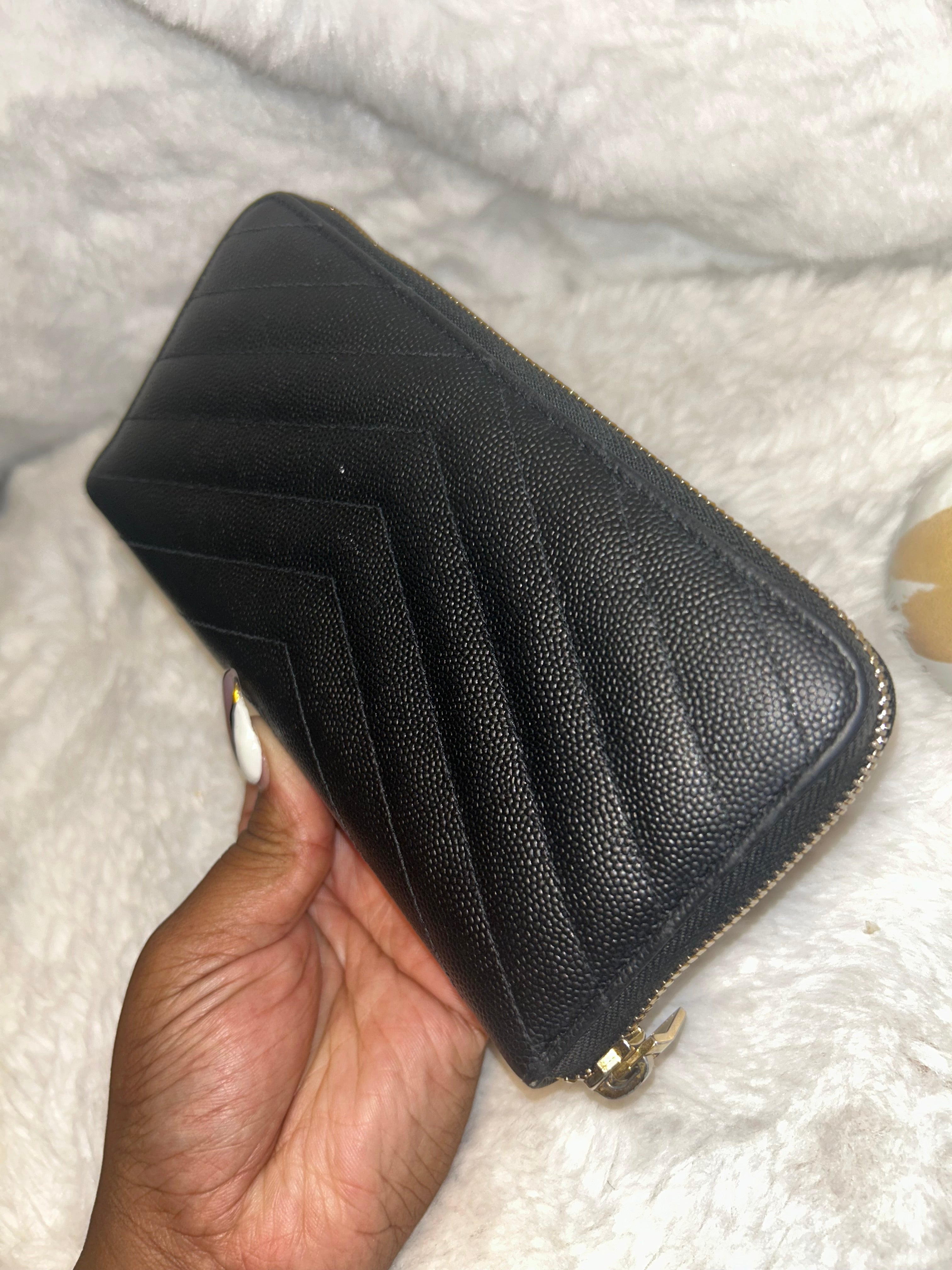 YSL Black Zippy Wallet