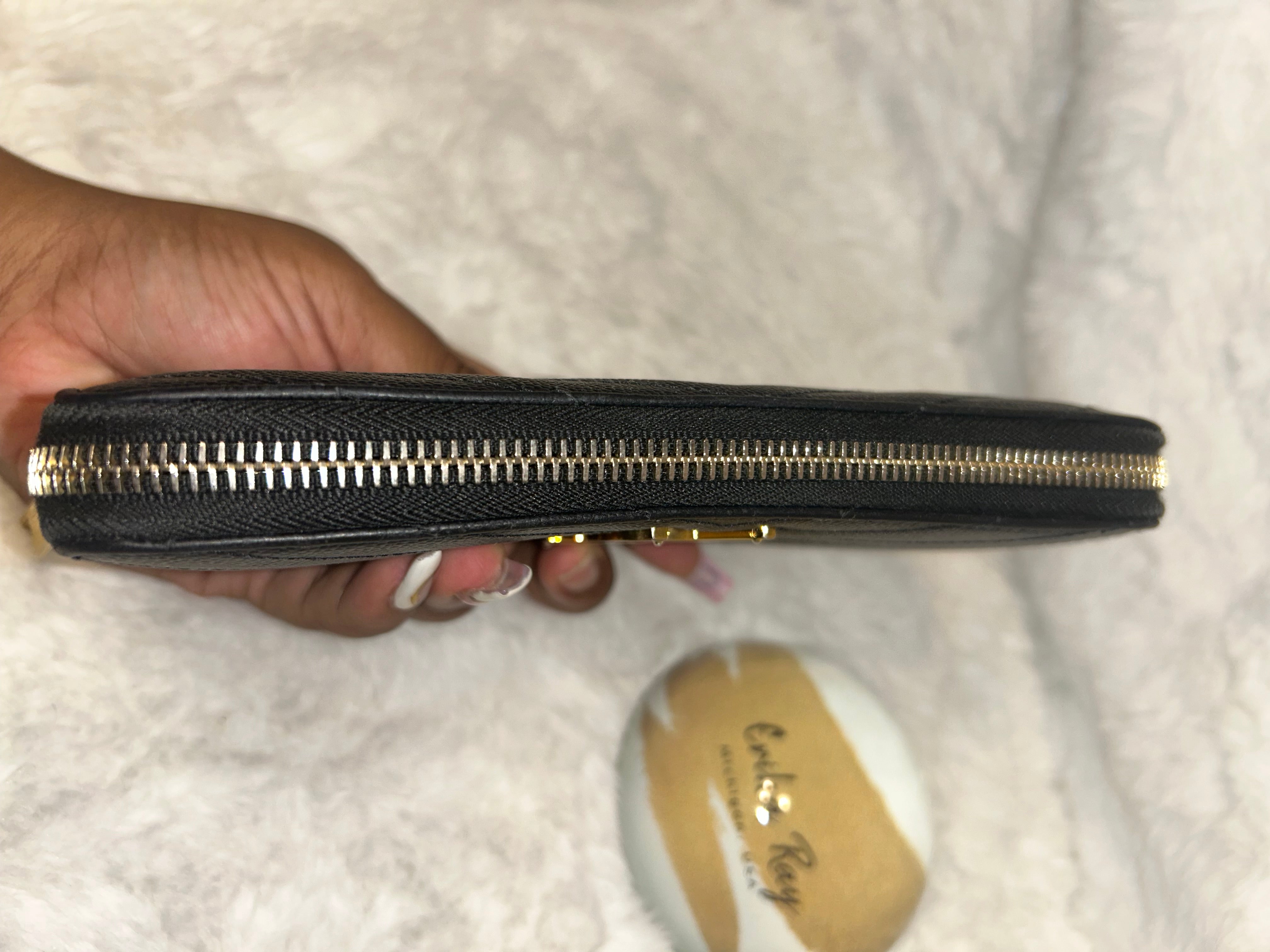 YSL Black Zippy Wallet